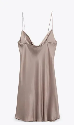 ZARA Rhinestone Strap Slip Dress Size Medium thumbnail 2
