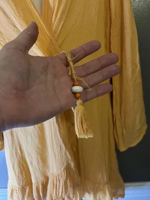 Blue Island Dress Womens Medium Orange Wrap Ruffle Hem Bell Sleeve Boho Sundress thumbnail 11