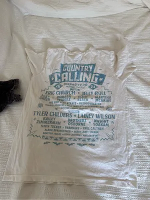 Women's White 'Country Calling Festival' Graphic Tee thumbnail 2