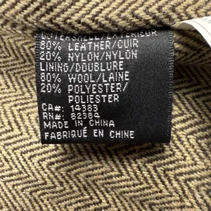 Aldo Leather Nylon Moto Jacket Coat Men Size Large Wool Blend Herringbone Lining thumbnail 4