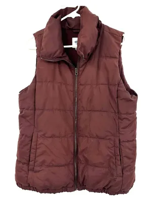 Old Navy Size Large Vest Puffer Full Zip Fleece Lined Pockets‎ Winter Snow thumbnail 1