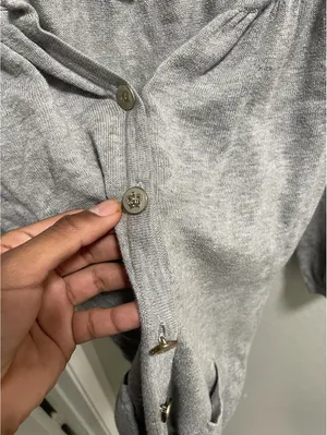 Juicy Couture Sweater Women S Gray Cardigan 3/4 Sleeve thumbnail 4