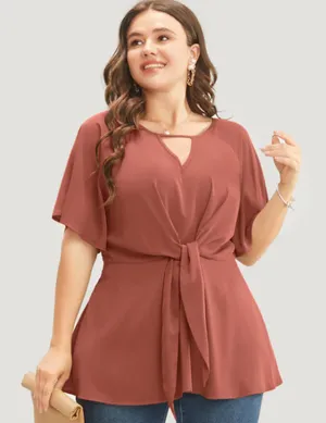 Tie front kimono sleeve blouse thumbnail 1