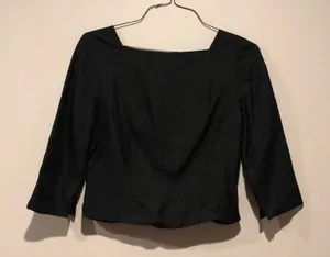 Ann Taylor Silk Square Neckline Cropped Blouse thumbnail 1