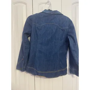 DenimWorks Western Jacket 70s Retro Dark Wash Oversized‎ Collar Blue Small thumbnail 7