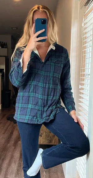 L.L.Bean Fleece Lined Flannel Hoodie thumbnail 2