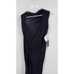 Rick Owens Lilies Shailee Draped Dress Gown Black Avant Garde Draped Size US 2 thumbnail 8