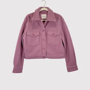 Aritzia Wilfred Free Womens Shirt Jacket Pink Autumn Merino Wool Shacket Small thumbnail 2