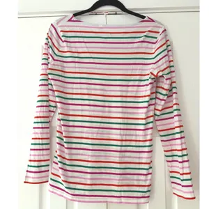 Boden Stripes Ahead Multi Color Striped Long Sleeve Cotton Top Womens US 8 UK 12 thumbnail 2