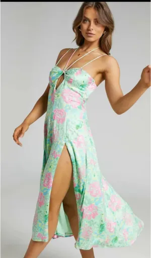 Halter Dress Showpo Lousine Neck Midi Neon Dreamer thumbnail 1