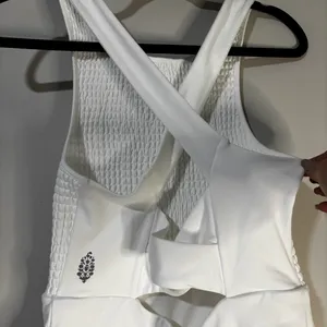 Free People Movement Breathless Shortsie White Textured Sleeveless Romper Size M thumbnail 7