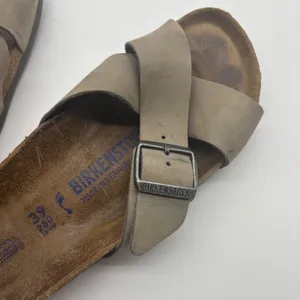 Birkenstock Siena Oiled Leather Sandals Tobacco Brown Cross Strap Slide 39 L8 M6 thumbnail 5