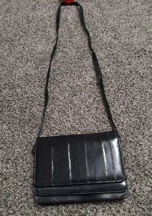 Black Shoulder Crossbody Wallet Bag Purse thumbnail 1