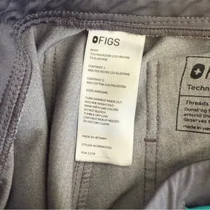 FIGS Zamora Jogger Scrub Pants XS Technical Collection Gray Style W18SW2005 thumbnail 3