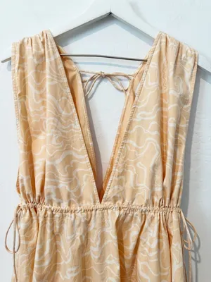 Abercrombie Babydoll Dress XL Double V Neck Swirly Vacation Boho Cottagecore‎ thumbnail 4