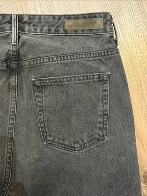 GRLFRND Mica High Rise Straight Jeans 28 Lights Off Distressed Black $248 thumbnail 5