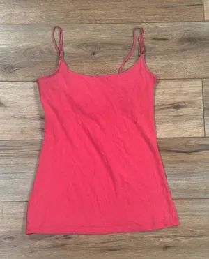 CHARLOTTE RUSSE Vintage 2000s Y2k Bright Pink Basic Cami Tank Top | Size Large thumbnail 1