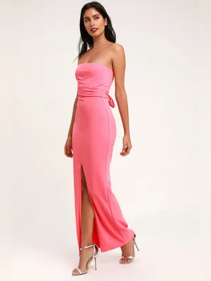 Lulus Own the Night Pink Strapless Maxi Dress Size Small thumbnail 3