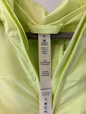 Lululemon Lightened Up Pullover bright yellow size 6 hooded Running Jacket thumbnail 4