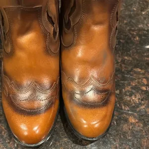 Sandro Moscoloni Brown Leather Cowboy Boots Tan Size 7 thumbnail 5