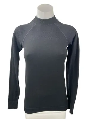 Lululemon Black Wool Long Sleeve Slim Yoga Gym Athletic Activewear T-Shirt Top S thumbnail 1