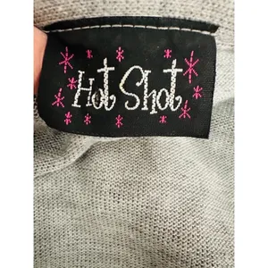 Y2K Vintage Hot Shot Grey Cardigan Tie Sweater Shrug Crochet Bell Sleeve Women M thumbnail 6