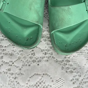 Birkenstock green rubber two strap slip on sandals sz 7 (37) thumbnail 3