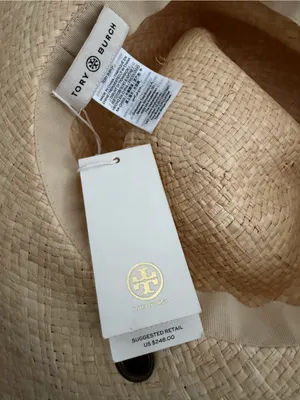 Tory Burch Natural Straw Beach Wide-Brim Sun Hat, No Scarf NEW thumbnail 5