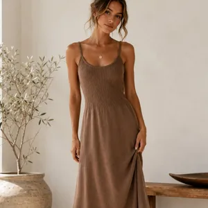 TRANSIT PAR SUCH Taupe Midi Sweater Slip Dress Size 1 MINIMALIST Comfy Cozy S thumbnail 8