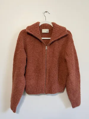 Aritzia Wilfred Free Marilyn Sweater Alpaca Merino Size Medium Full Zip Jacket thumbnail 2