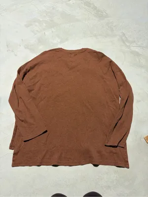 PACT Brown Long Sleeve Crewneck shirt medium organic cotton thumbnail 7