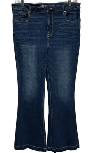 American Eagle Super Hi-Rise Flare Medium Wash 18 thumbnail 1