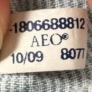 American Eagle Oversized Grunge Plaid Flannel Shirt Women's Large Blue‎ thumbnail 8