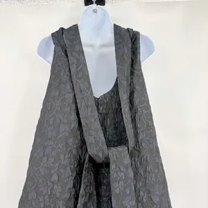Scoop Black Jacquard Metallic Dress Sz M Bow Back Whimsigoth Dark Coquette Party thumbnail 9