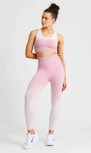 AYBL Rose Pink Set Cropped Jumper Ombré Seamless Leggings S/M thumbnail 4