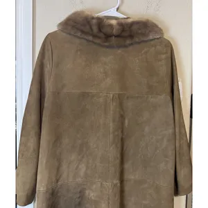 Vintage Annshire Original Suede Coat Faux Fur Collar Tan Brown 60s Union made thumbnail 11