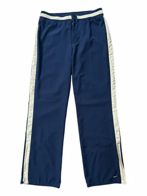 Nike Navy Track Pants with Cream Color Side Stripe thumbnail 1