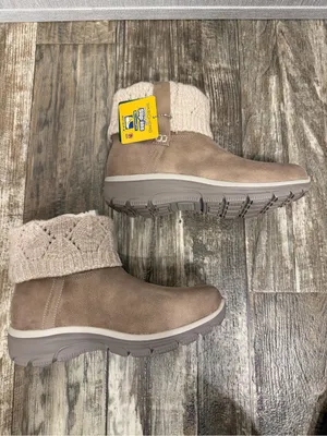 Skechers Women's Pale Taupe Knit-Cuff Ankle Boot Size 7.5 thumbnail 12