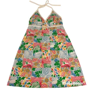 Lilly Pulitzer Vintage  Patchwork Print Halter Dress Size 4 thumbnail 4