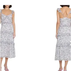 Tuckernuck O.P.T Ingrid Purple Floral Ruffle Midi Dress thumbnail 8