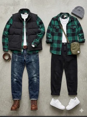 Passport Green Black Plaid Flannel Button Down Shirt - Size XL - 100% Cotton thumbnail 2