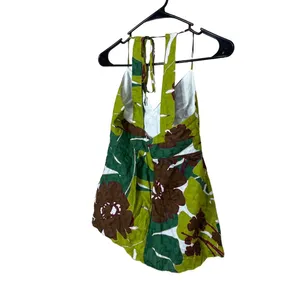 BCBGMAXAZRIA Womens‎ Halter Top Size Small Floral Tie Neck Summer Boho thumbnail 4