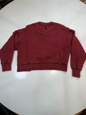 Free People Maroon Relaxed Crewneck Sweatshirt thumbnail 8