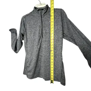 Nike Dri-FIT Pullover Women's Med Gray 1/4 Zip Running Top Thumbholes Athletic thumbnail 6