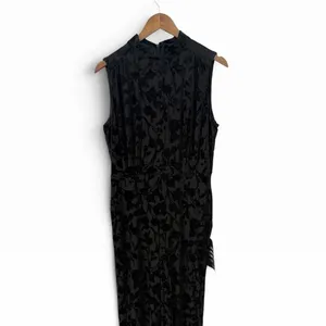 Lulus Micola Black Velvet Jacquard Mock Neck Jumpsuit size Large NWT thumbnail 6