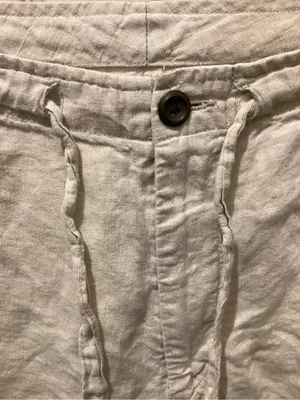 Nautica White Straight-Leg Linen Pants thumbnail 2
