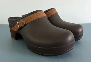 Crocs Sarah Belted‎ Dark Brown Heel Clogs thumbnail 1