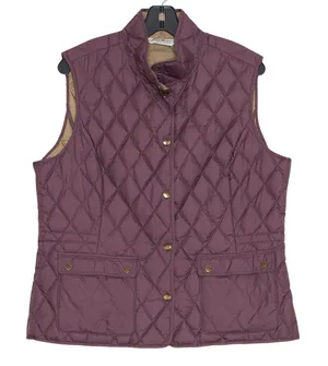 Eddie Bauer Goose Down Quilted Puffer Vest Purple XL Outdoor Preppy Equestrian thumbnail 1