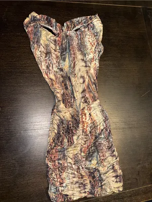 Ruched Snake Print Open Back Bodycon Mini Dress Y2K Going Out Size P/S thumbnail 4