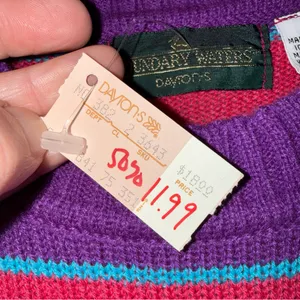 New Vintage Boundary Waters Daytons Acrylic Stripe Crew‎ Neck Sweater Small thumbnail 4